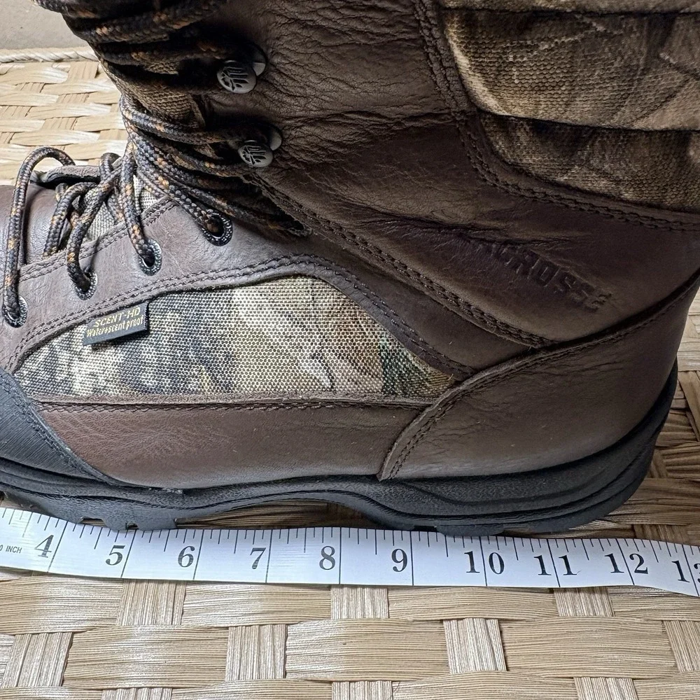 Lacrosse Big Country‎ Boots Mens 12 Hunting Camo 800G Insulated Leather 8 Inch